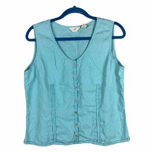 J. Jill Women 100% Linen Blouse Size Large Sleevel